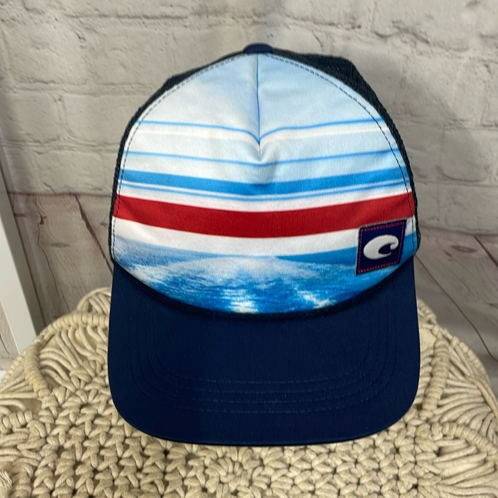 Costa Del Mar Cutler Adjustable striped trucker hat